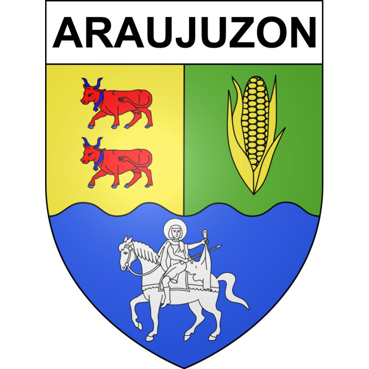 Pegatinas escudo de armas de Araujuzon adhesivo de la etiqueta engomada