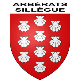 Pegatinas escudo de armas de Arbérats-Sillègue adhesivo de la etiqueta engomada