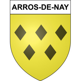 Pegatinas escudo de armas de Arros-de-Nay adhesivo de la etiqueta engomada