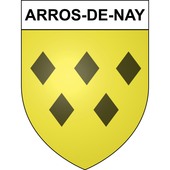 Pegatinas escudo de armas de Arros-de-Nay adhesivo de la etiqueta engomada