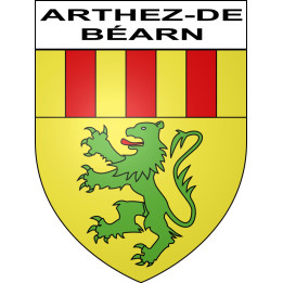 Pegatinas escudo de armas de Arthez-de-Béarn adhesivo de la etiqueta engomada
