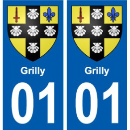 01 Grilly ville autocollant plaque sticker