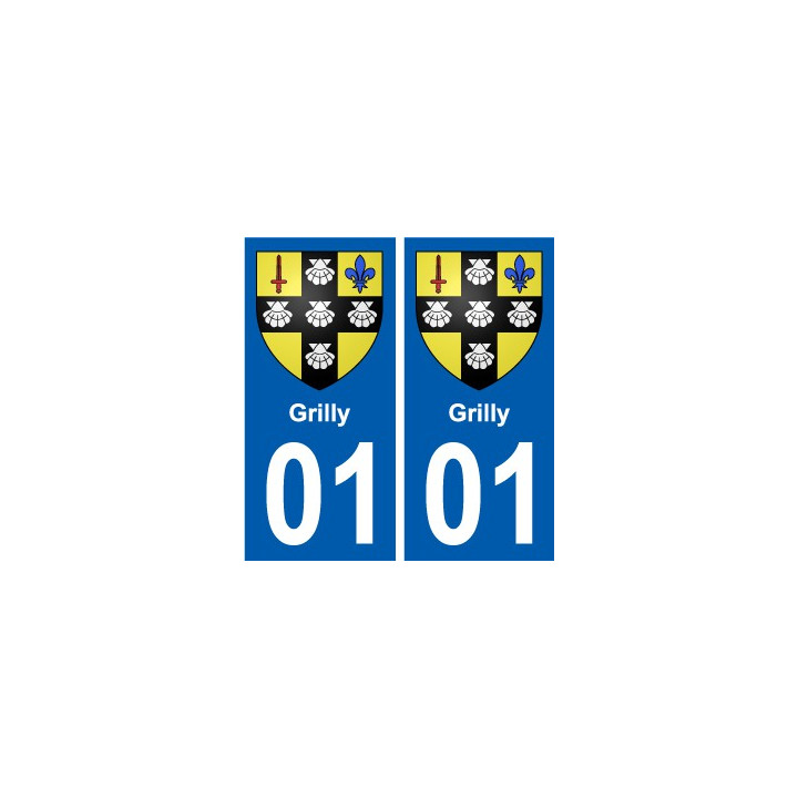 01 Grilly ville autocollant plaque sticker