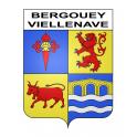 Stickers coat of arms Bergouey-Viellenave adhesive sticker