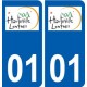 01 Hauteville-Lompnes logo ville autocollant plaque sticker