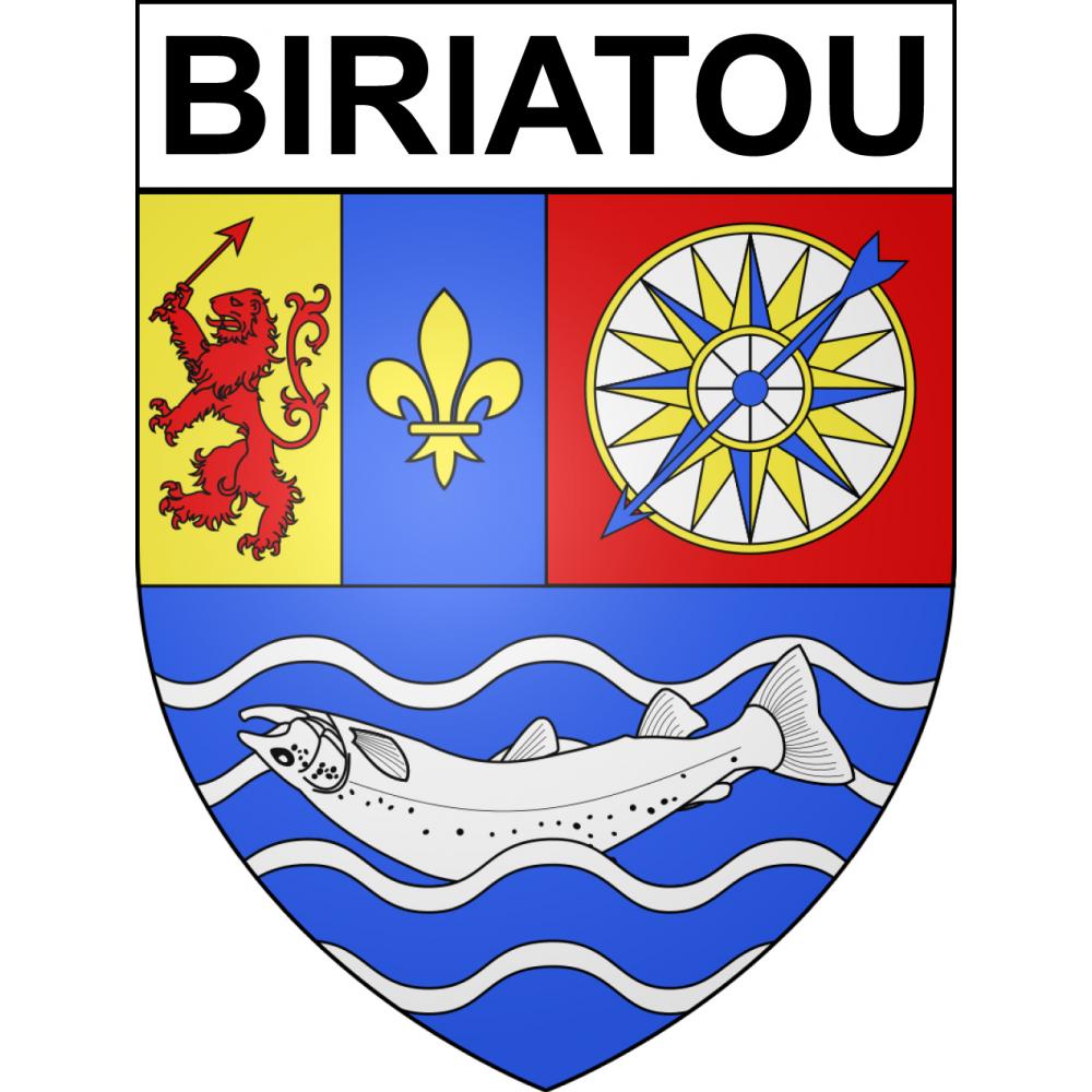 Pegatinas escudo de armas de Biriatou adhesivo de la etiqueta engomada