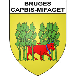 Bruges-Capbis-Mifaget 64 ville sticker blason écusson autocollant adhésif