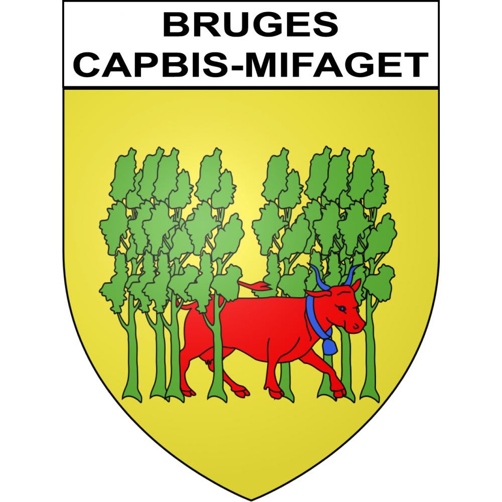 Bruges-Capbis-Mifaget 64 ville sticker blason écusson autocollant adhésif