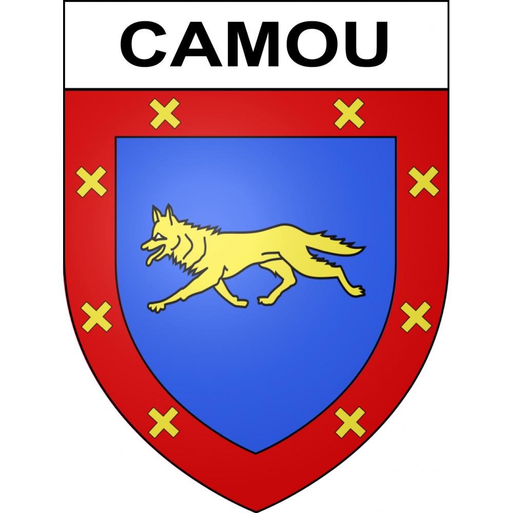 Pegatinas escudo de armas de Camou adhesivo de la etiqueta engomada