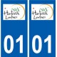 01 Hauteville-Lompnes logo ville autocollant plaque sticker