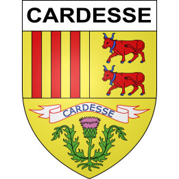 Pegatinas escudo de armas de Cardesse adhesivo de la etiqueta engomada