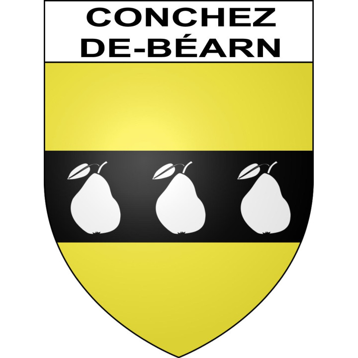 Pegatinas escudo de armas de Conchez-de-Béarn adhesivo de la etiqueta engomada
