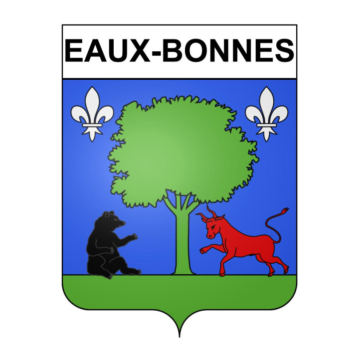 Pegatinas escudo de armas de Eaux-Bonnes adhesivo de la etiqueta engomada