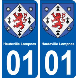 01 Hauteville-Lompnes ville autocollant plaque sticker