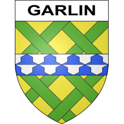 Pegatinas escudo de armas de Garlin adhesivo de la etiqueta engomada