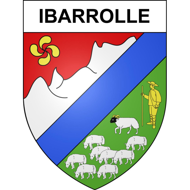 Pegatinas escudo de armas de Ibarrolle adhesivo de la etiqueta engomada