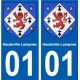 01 Hauteville-Lompnes ville autocollant plaque sticker