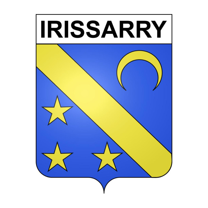 Pegatinas escudo de armas de Irissarry adhesivo de la etiqueta engomada