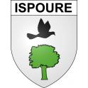 Pegatinas escudo de armas de Ispoure adhesivo de la etiqueta engomada