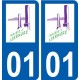 01 Izernore logo ville autocollant plaque sticker