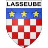 Pegatinas escudo de armas de Lasseube adhesivo de la etiqueta engomada