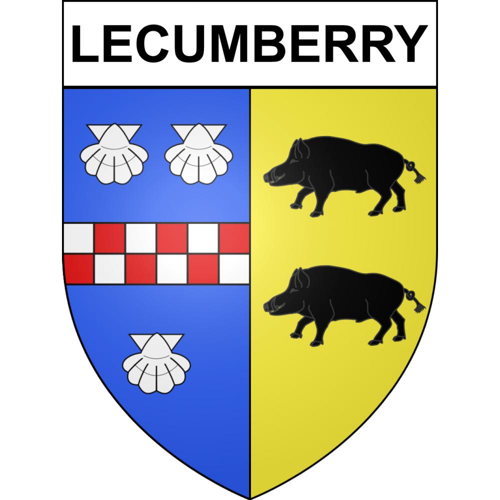 Pegatinas escudo de armas de Lecumberry adhesivo de la etiqueta engomada