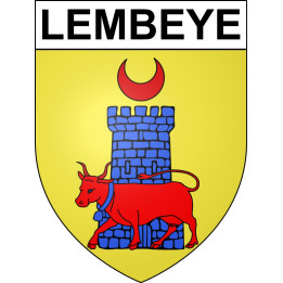 Pegatinas escudo de armas de Lembeye adhesivo de la etiqueta engomada