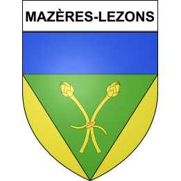 Pegatinas escudo de armas de Mazères-Lezons adhesivo de la etiqueta engomada
