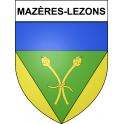 Pegatinas escudo de armas de Mazères-Lezons adhesivo de la etiqueta engomada
