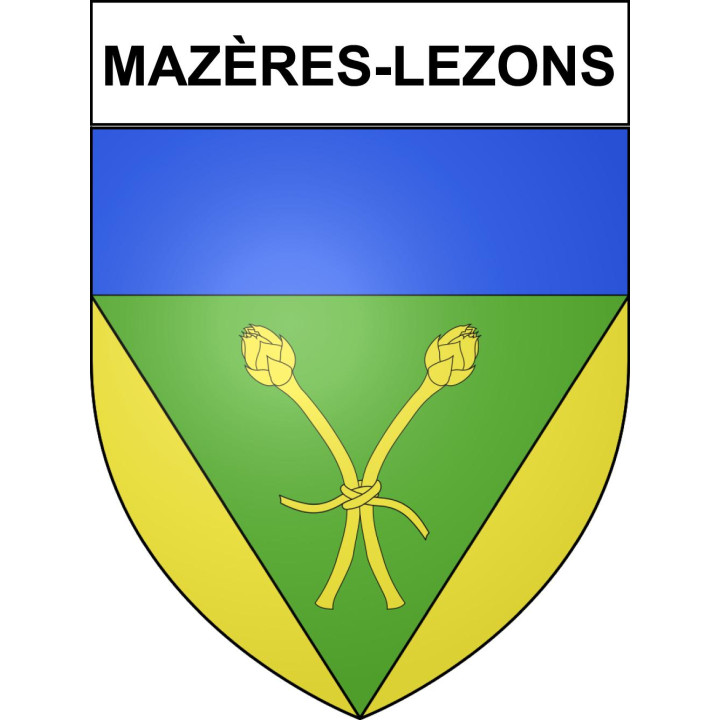 Mazères-Lezons Sticker wappen, gelsenkirchen, augsburg, klebender aufkleber