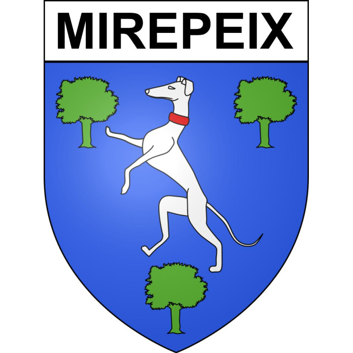 Pegatinas escudo de armas de Mirepeix adhesivo de la etiqueta engomada