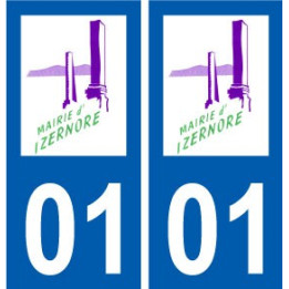 01 Izernore logo ville autocollant plaque sticker