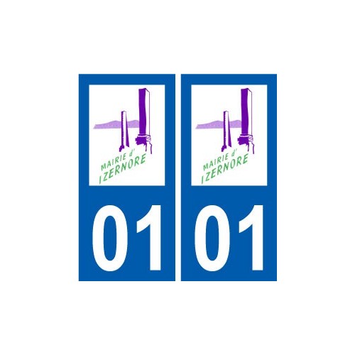 01 Izernore logo ville autocollant plaque sticker