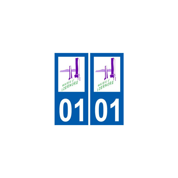 01 Izernore logo ville autocollant plaque sticker