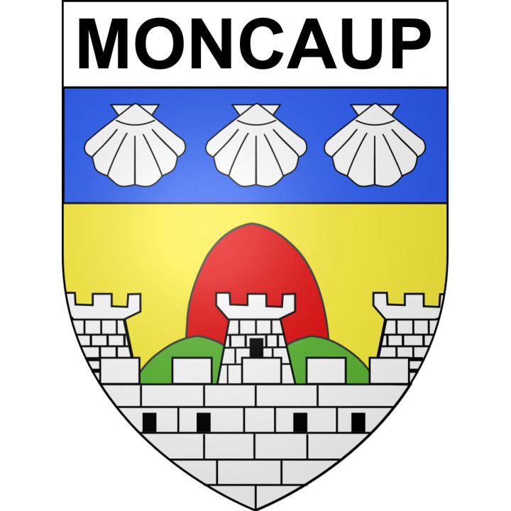 Moncaup Sticker wappen, gelsenkirchen, augsburg, klebender aufkleber