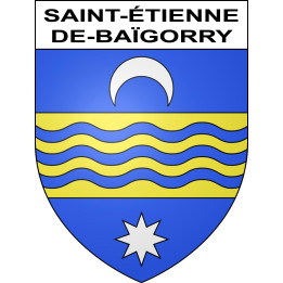 Pegatinas escudo de armas de Saint-Étienne-de-Baïgorry adhesivo de la etiqueta engomada