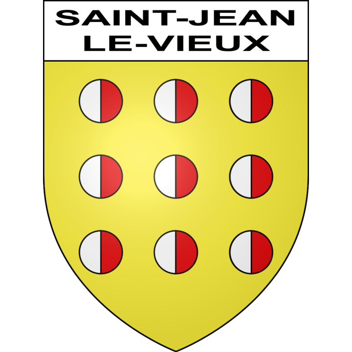 Pegatinas escudo de armas de Saint-Jean-le-Vieux adhesivo de la etiqueta engomada