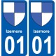 01 Izernore ville autocollant plaque sticker