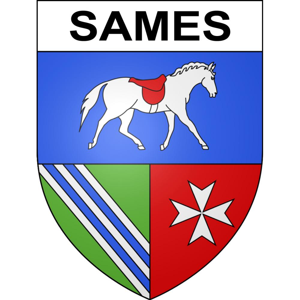 Pegatinas escudo de armas de Sames adhesivo de la etiqueta engomada