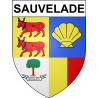 Pegatinas escudo de armas de Sauvelade adhesivo de la etiqueta engomada