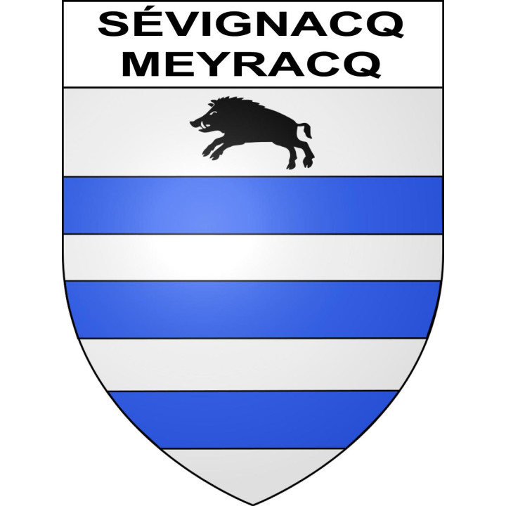 Pegatinas escudo de armas de Sévignacq-Meyracq adhesivo de la etiqueta engomada