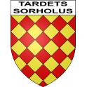 Pegatinas escudo de armas de Tardets-Sorholus adhesivo de la etiqueta engomada