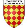 Pegatinas escudo de armas de Tardets-Sorholus adhesivo de la etiqueta engomada