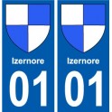 01 Izernore ville autocollant plaque sticker