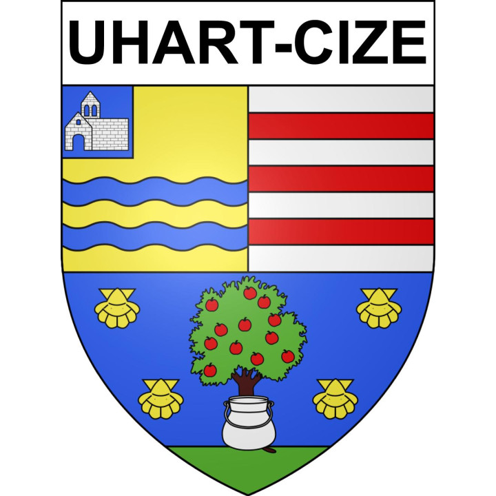 Pegatinas escudo de armas de Uhart-Cize adhesivo de la etiqueta engomada