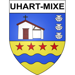 Uhart-Mixe Sticker wappen, gelsenkirchen, augsburg, klebender aufkleber