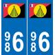 986 Wallis-et-Futuna Sigave drapeau Collectivité d'Outre Mer autocollant plaque auto ville sticker logo32711