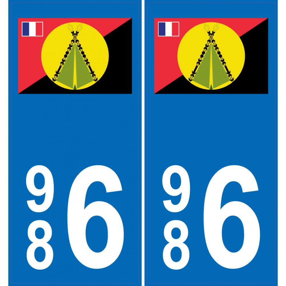 64 Pau logo sticker plate registration city