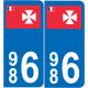 986 Royaume Uvea Wallis-et-Futuna drapeau Collectivité d'Outre Mer autocollant plaque auto ville sticker logo32708