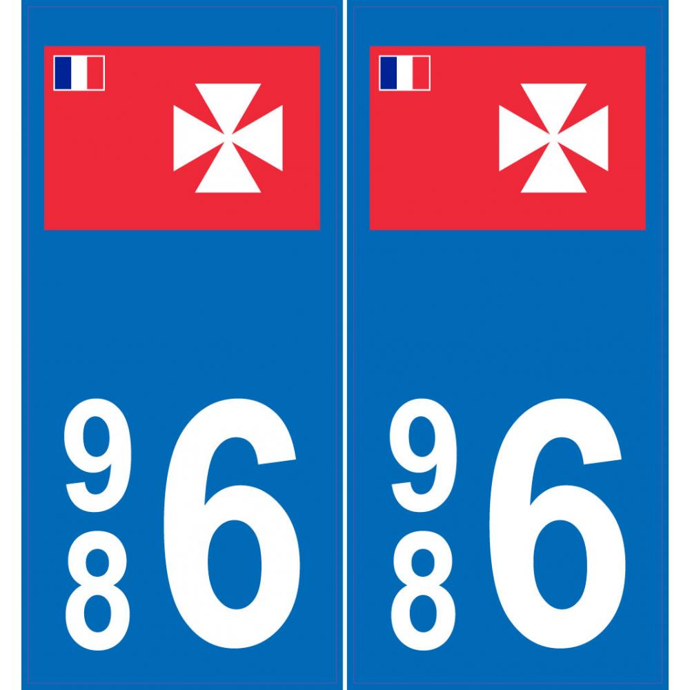 986 Royaume Uvea Wallis-et-Futuna drapeau Collectivité d'Outre Mer autocollant plaque auto ville sticker logo32708
